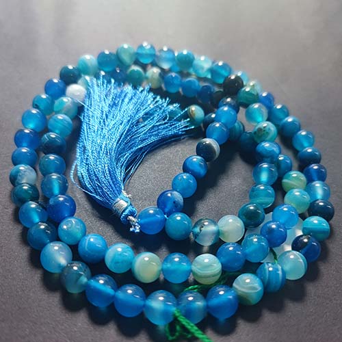 Banded Agate (Blue) 8mm Mala